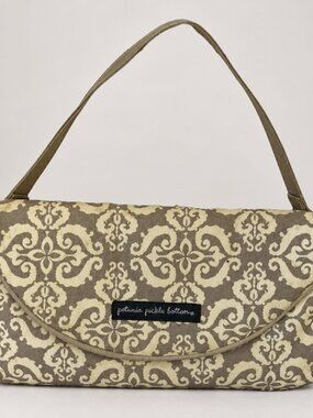 Petunia Pickle Bottom Gray Yellow Damask Diaper Clutch Wristlet